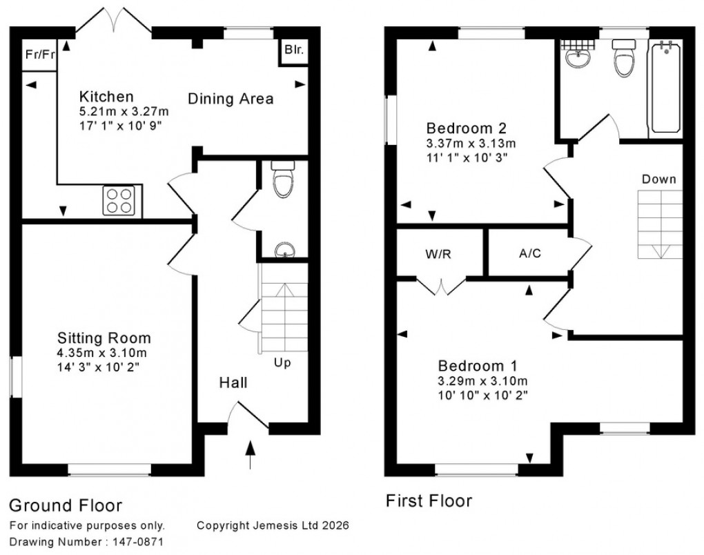 Floorplan for The Orchards, South Horrington