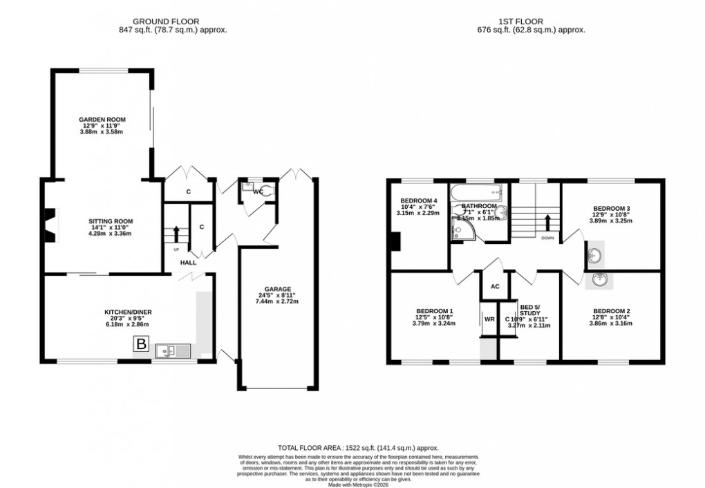 Floorplan for St. Cleers Orchard, Somerton