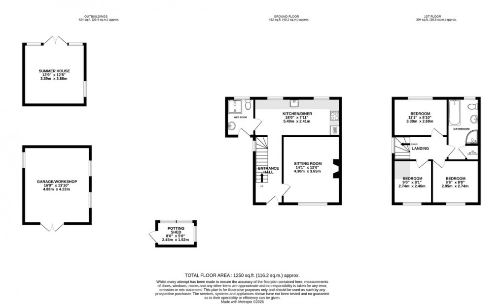 Floorplan for Moor Road, Moorlinch