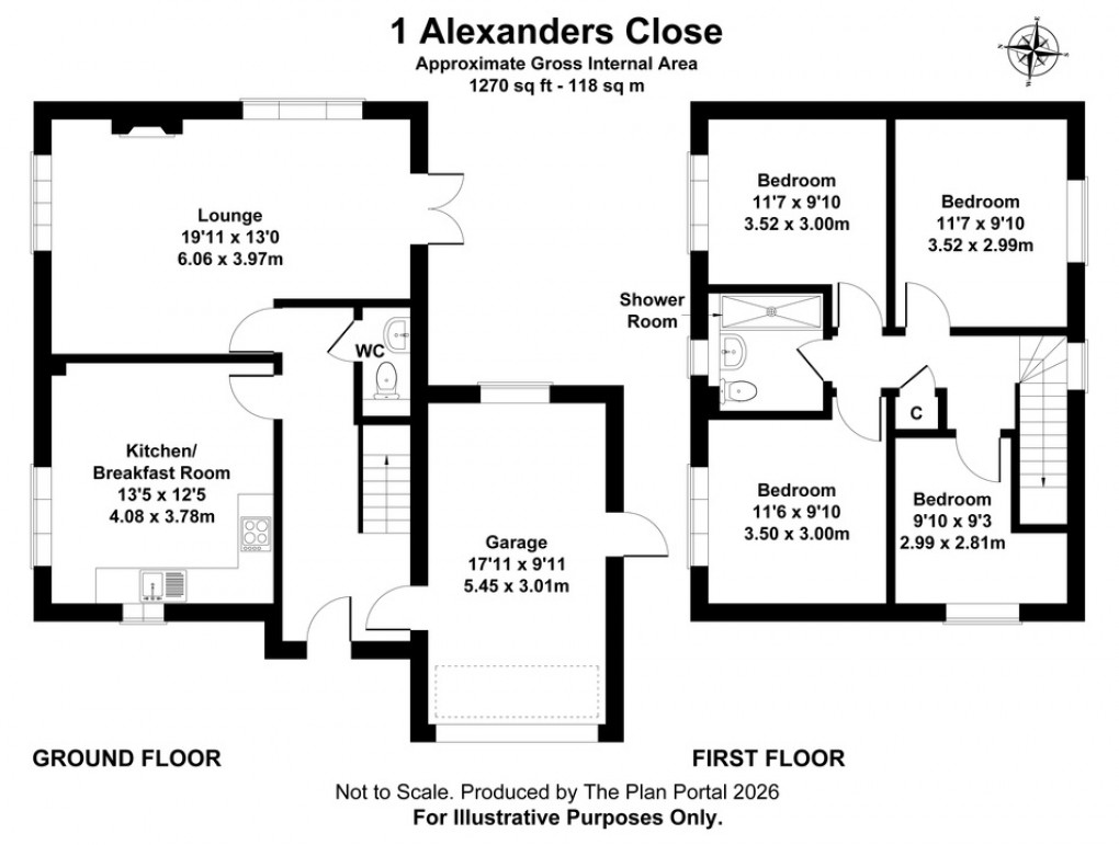 Floorplan for Alexanders Close, Meare