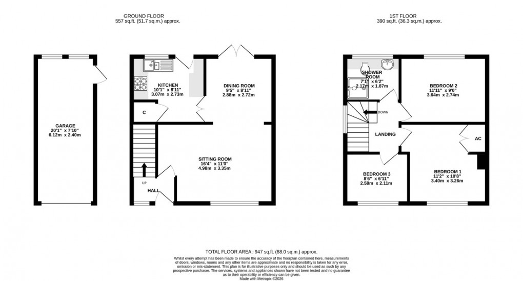 Floorplan for Tuddington Gardens, Wells