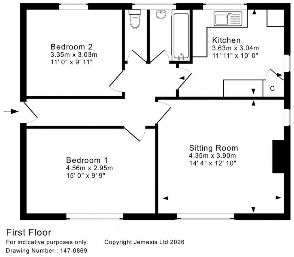 Floorplan for Chamberlain Street, Wells
