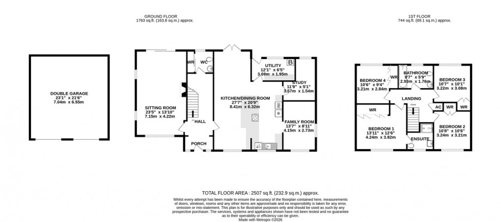 Floorplan for Quarenden House, Meare