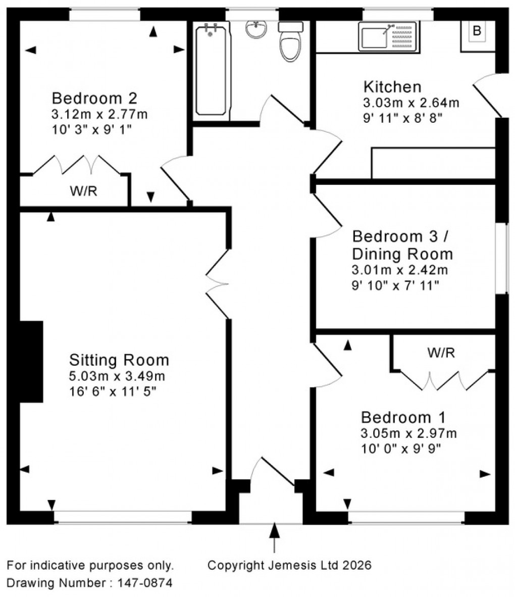 Floorplan for Combe Batch Rise, Wedmore