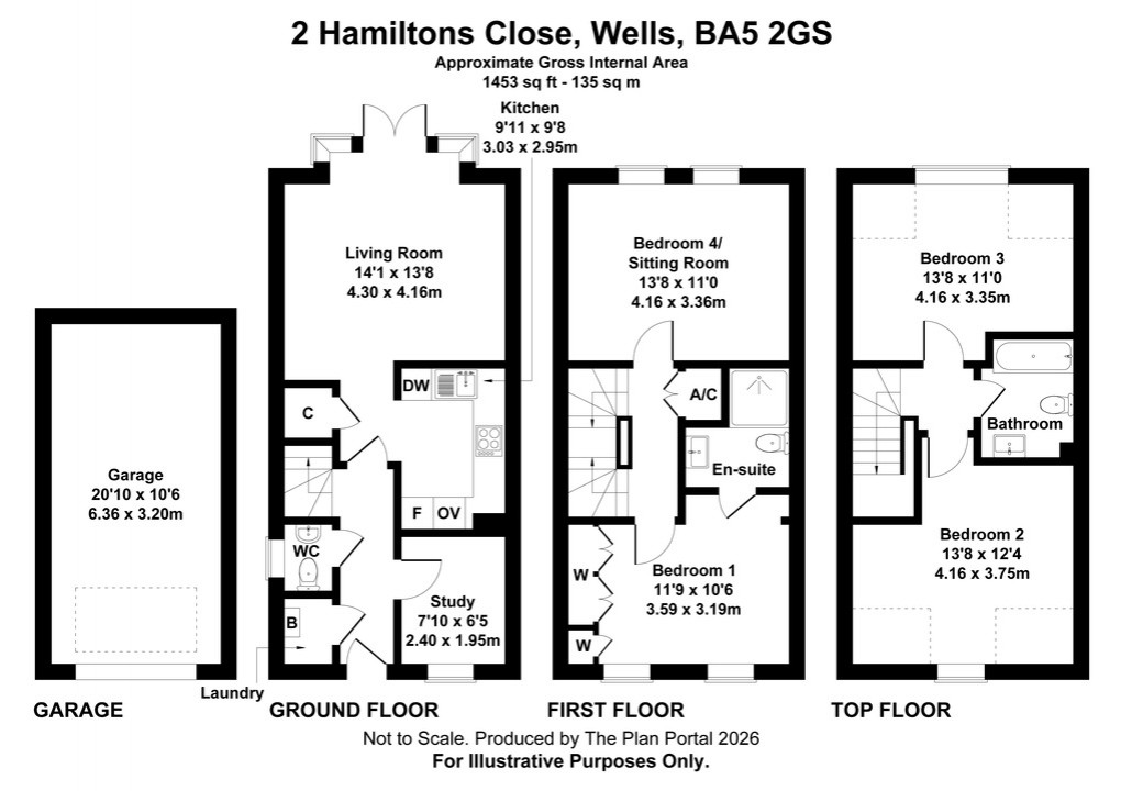 Floorplan for Hamiltons Close, Wells