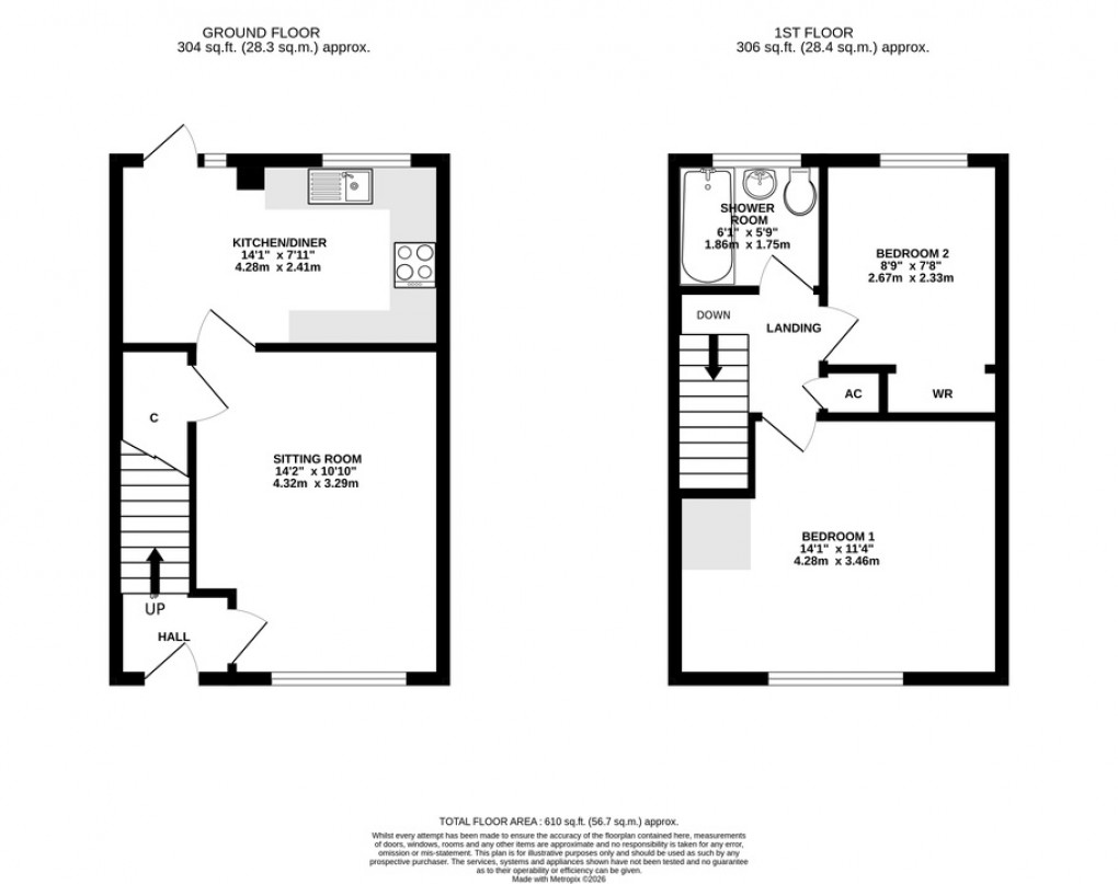 Floorplan for Dunkerton Close, Glastonbury