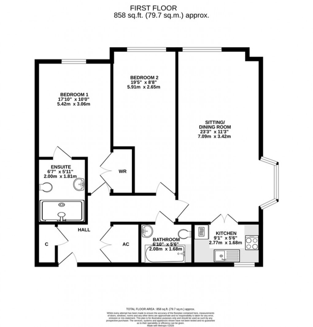 Floorplan for Mondyes Court, Wells