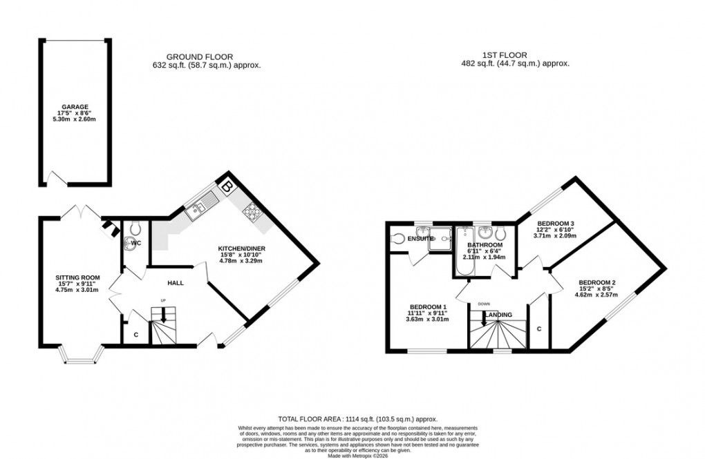 Floorplan for Sharpham Road, Glastonbury