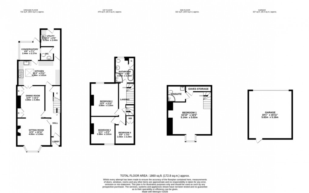 Floorplan for Manor House Road, Glastonbury