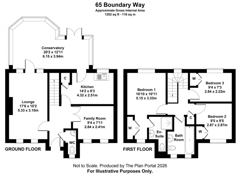 Floorplan for Boundary Way, Glastonbury