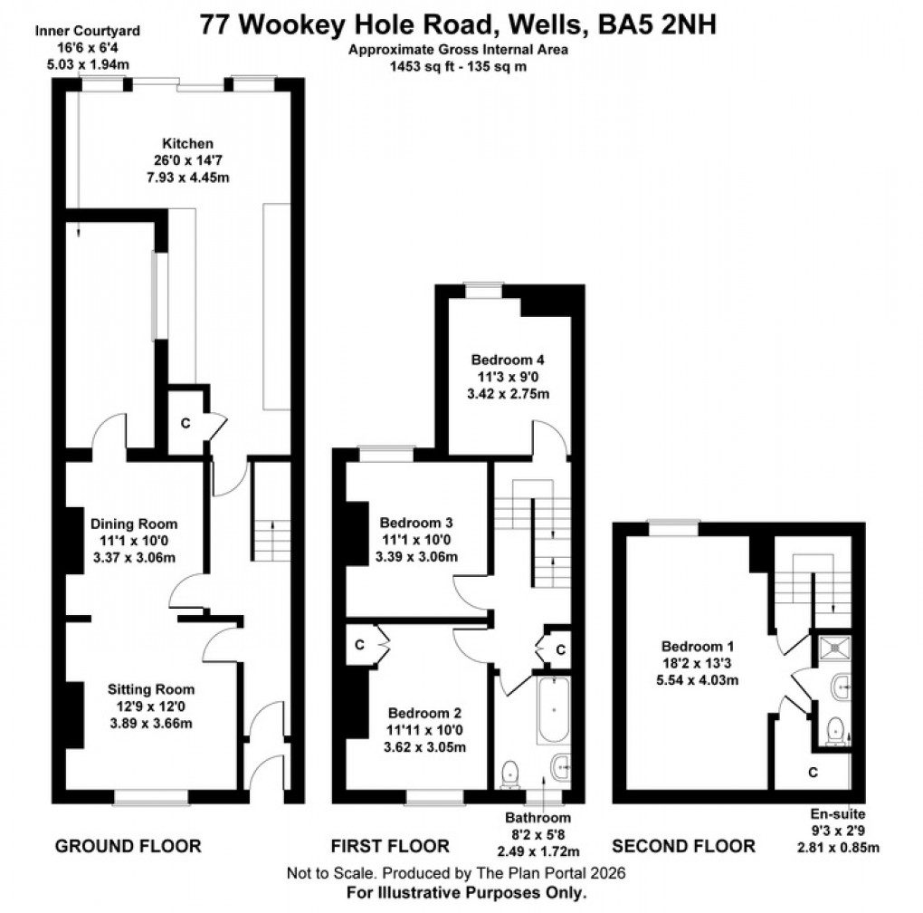 Floorplan for Wookey Hole Road, Wells