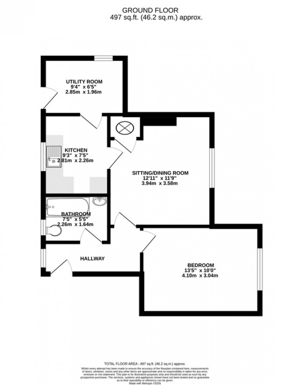 Floorplan for Manor Place, Keinton Mandeville