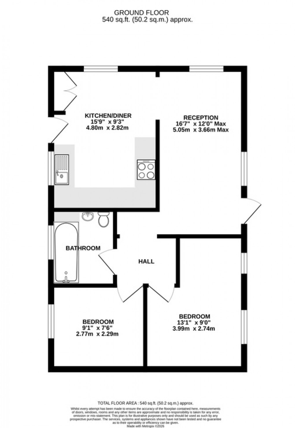 Floorplan for Taunton Road, Pedwell