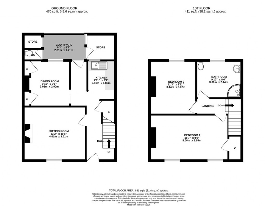 Floorplan for Victoria Buildings, Glastonbury