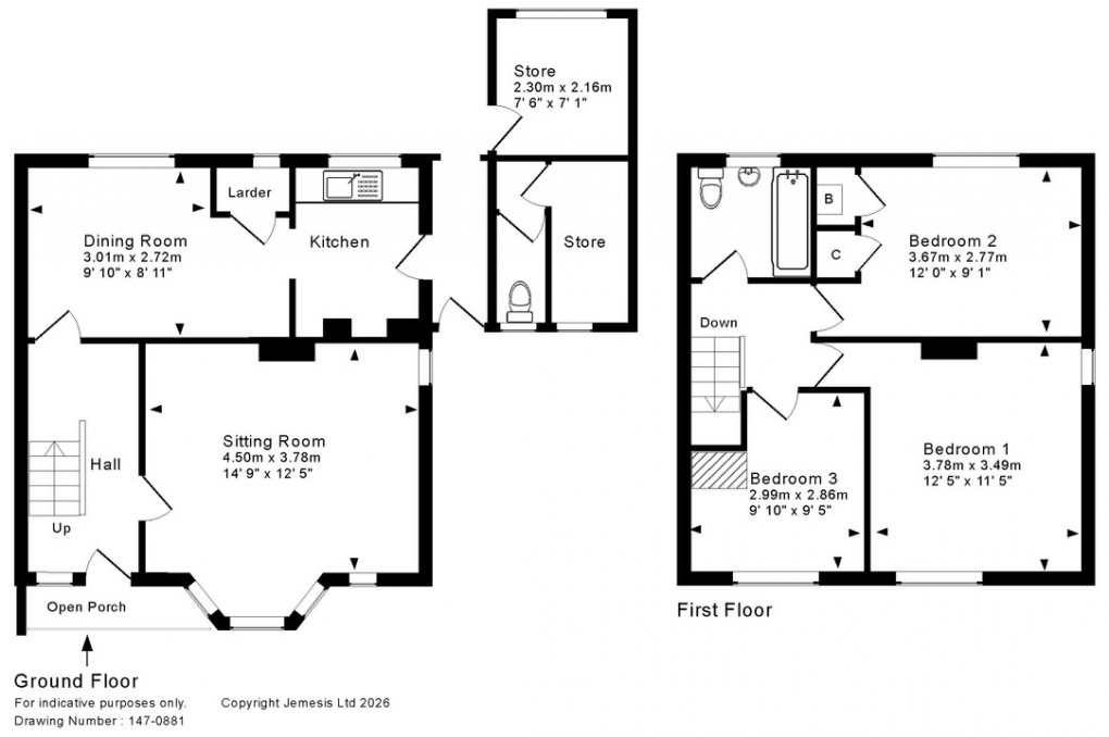 Floorplan for Douglas Drive, Shepton Mallet