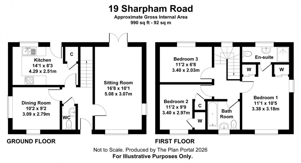 Floorplan for Sharpham Road, Glastonbury