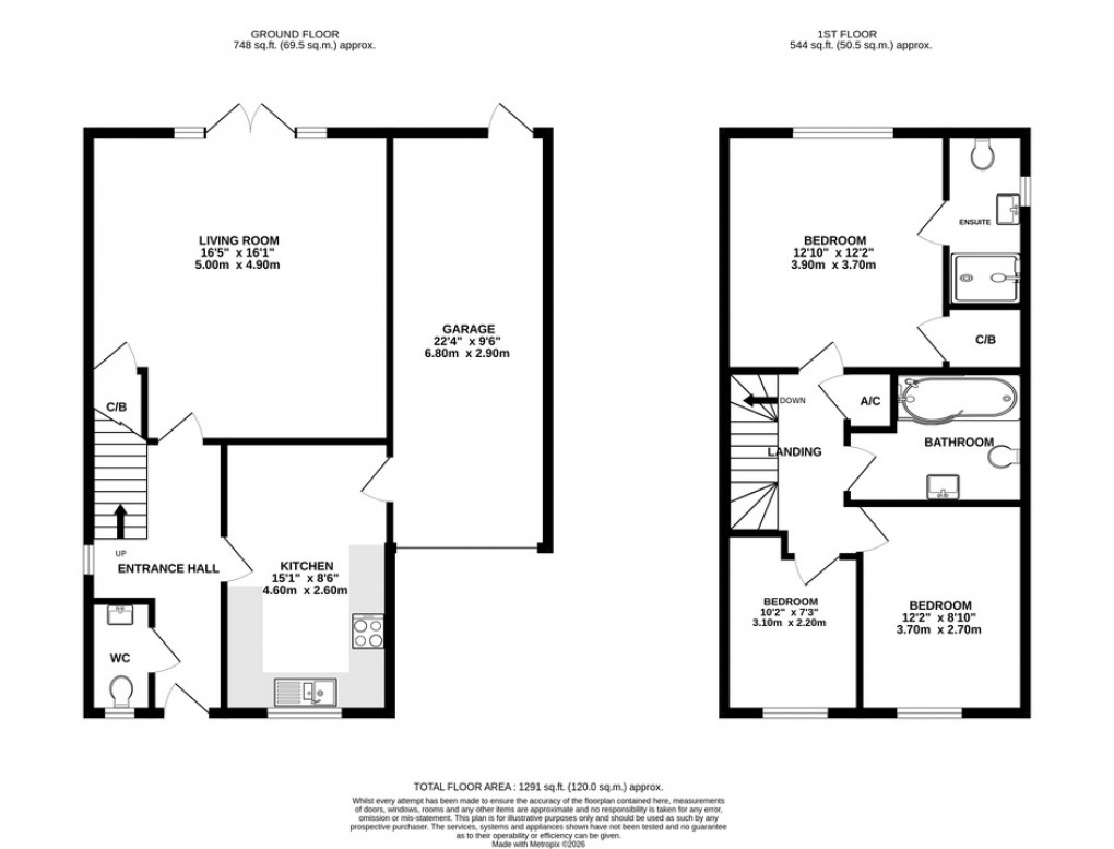 Floorplan for Playford Rise, Walton