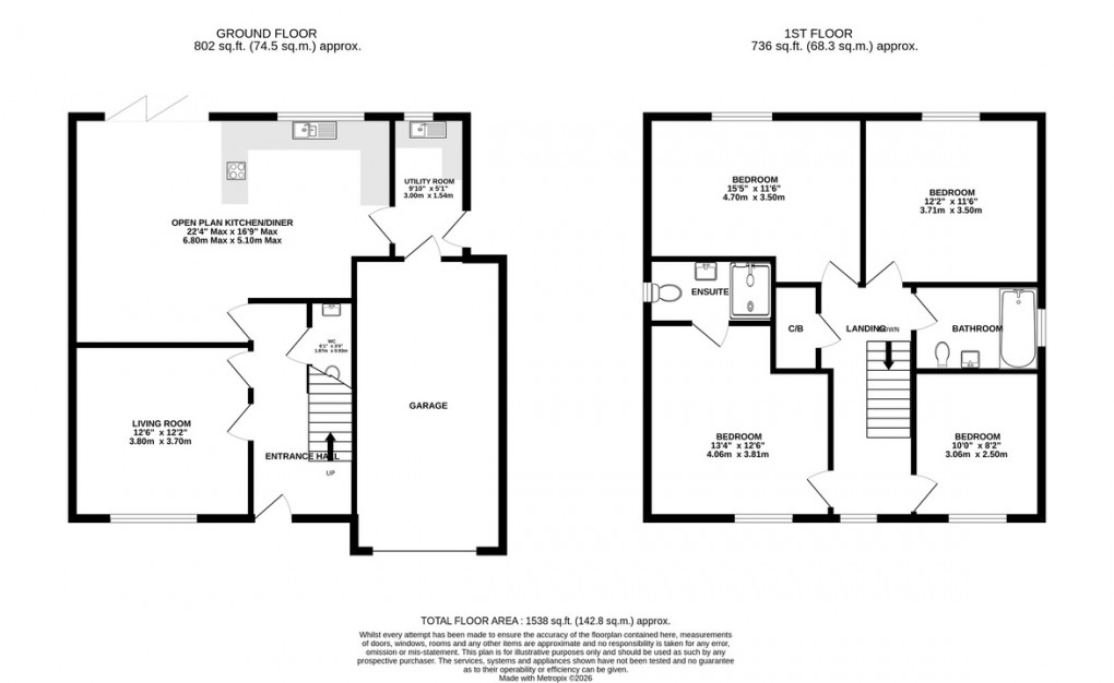 Floorplan for Playford Rise, Walton