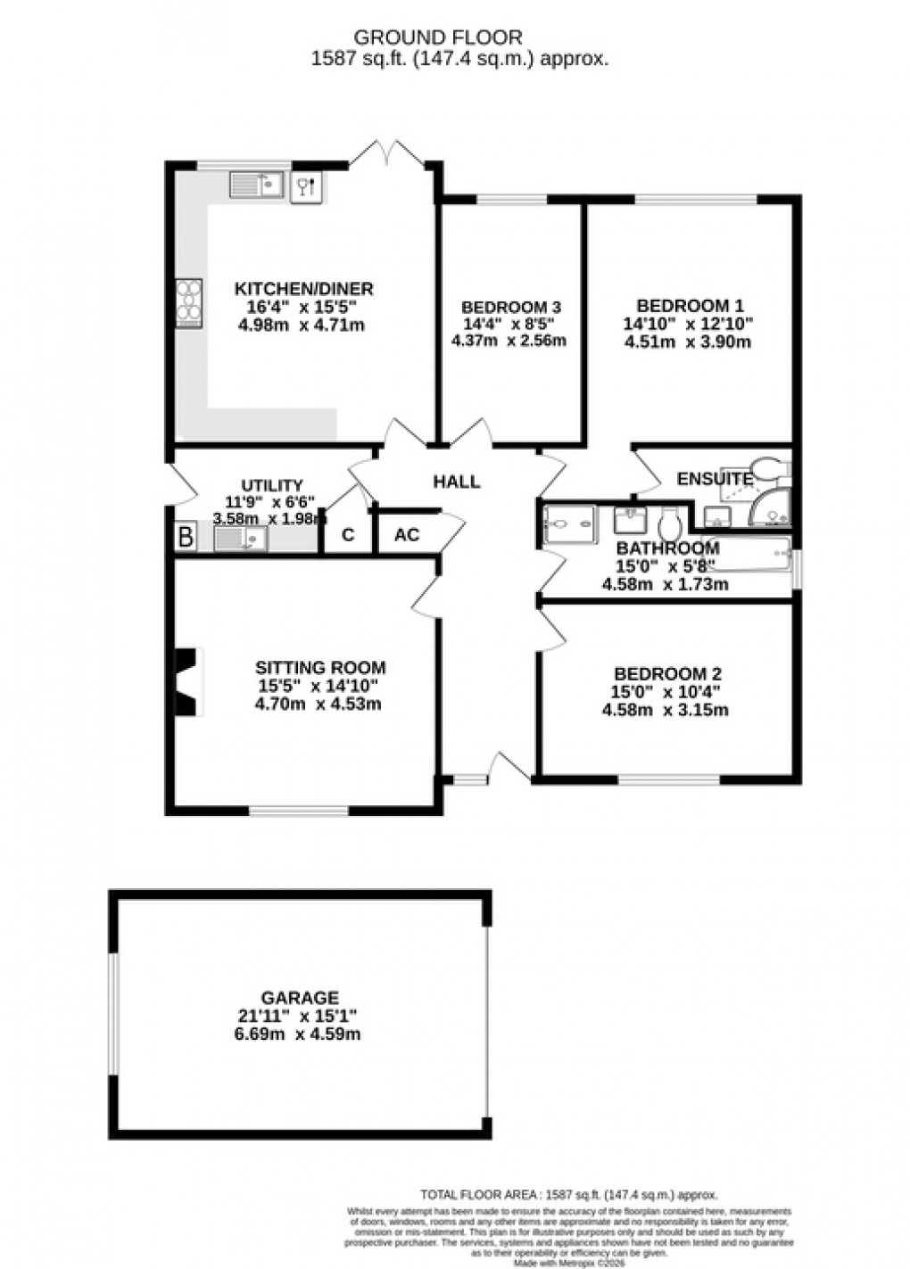Floorplan for Lippetts Way, Catcott