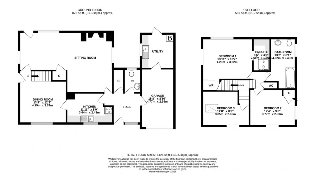 Floorplan for Church Lane, West Pennard