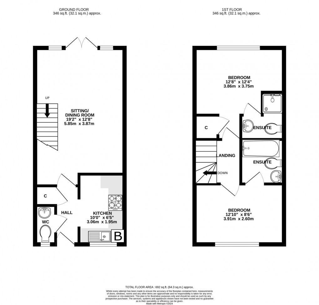 Floorplan for Fowen Close, STREET, Somerset