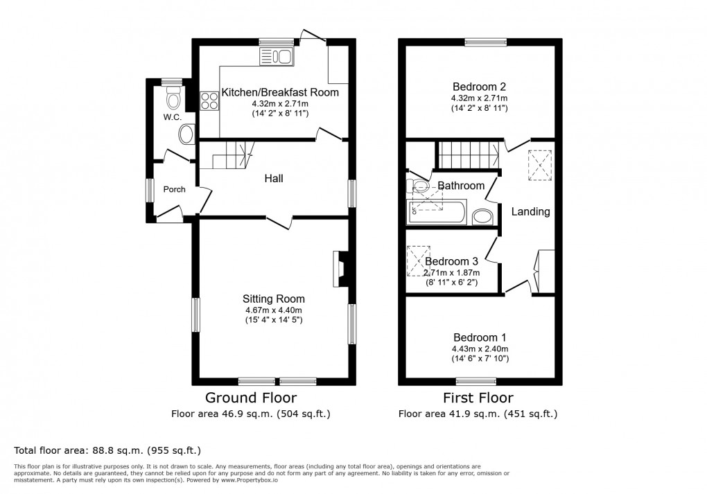 Floorplan for Redcot Newtown, West Pennard, Glastonbury, Somerset