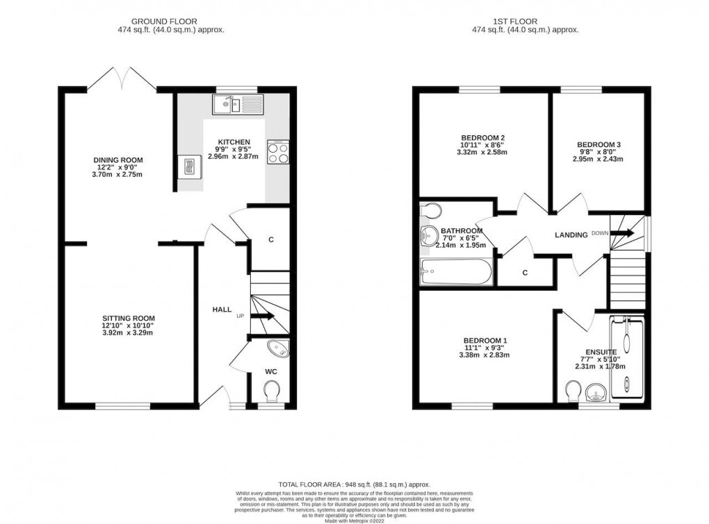 Floorplan for Bligh Bond Road, Glastonbury, Somerset