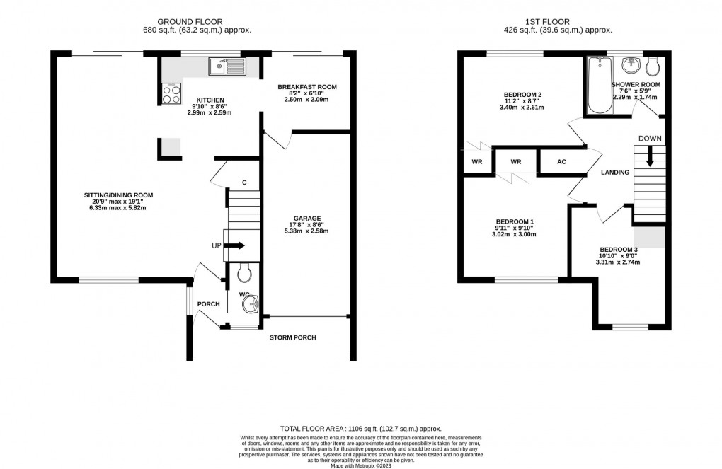 Floorplan for Abbey Meads, Glastonbury