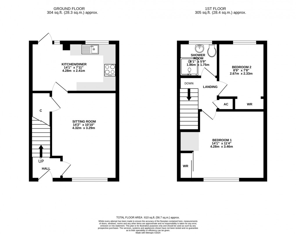 Floorplan for Dunkerton Close, Glastonbury