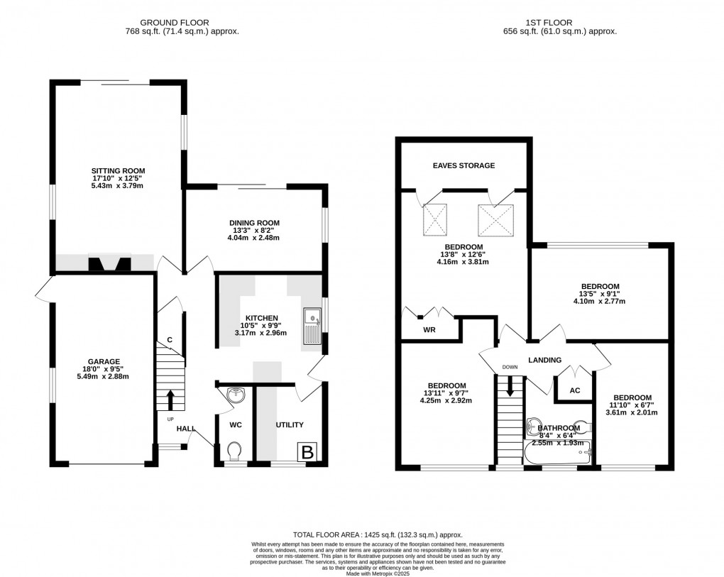Floorplan for Ridgeway Gardens, Glastonbury