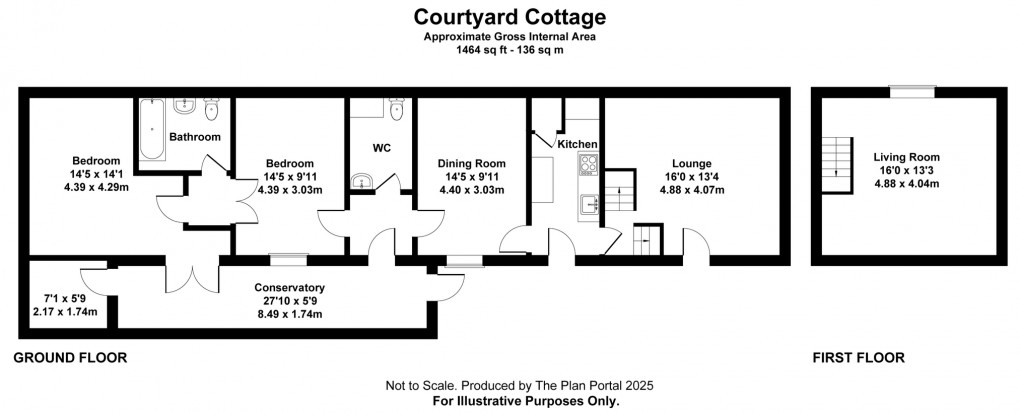 Floorplan for Courtyard Cottage, Great House Court, Meare