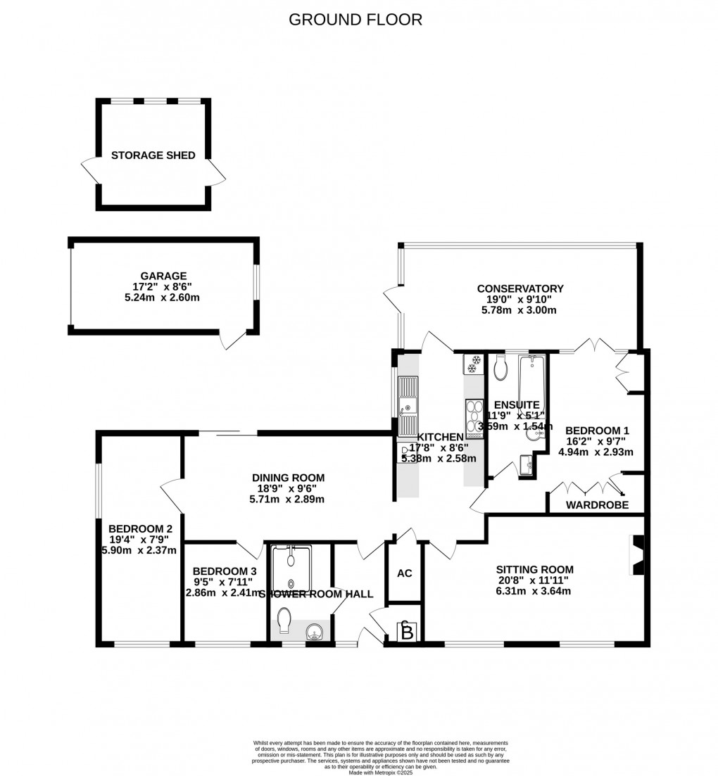 Floorplan for Holman Close, Glastonbury, Somerset