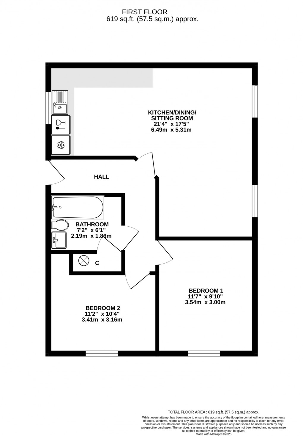 Floorplan for The Tanneries, Glastonbury
