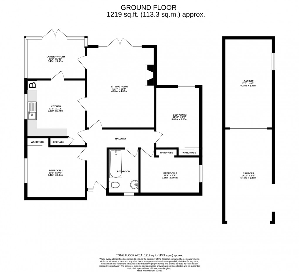 Floorplan for Kirle Gate, Meare