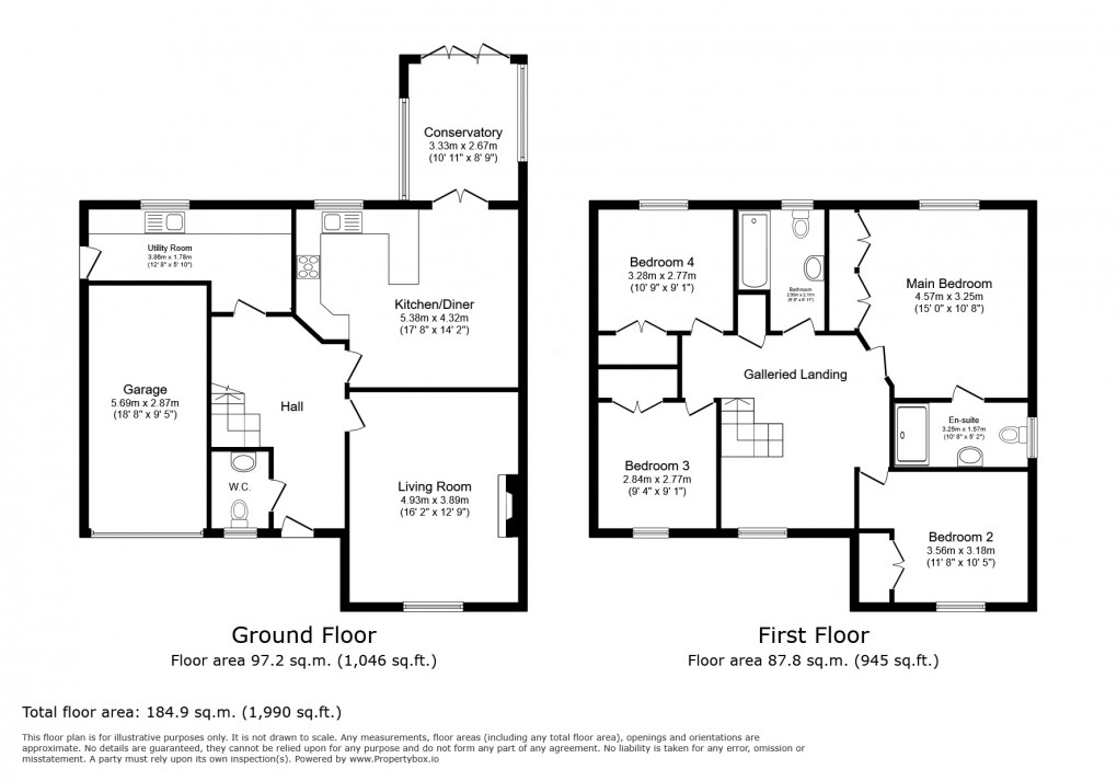 Floorplan for The Levels, Meare