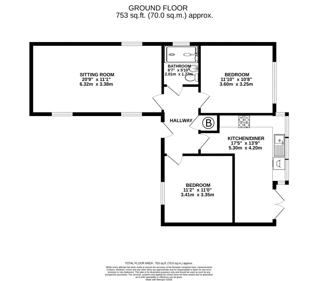 Floorplan for Polham Lane, Somerton