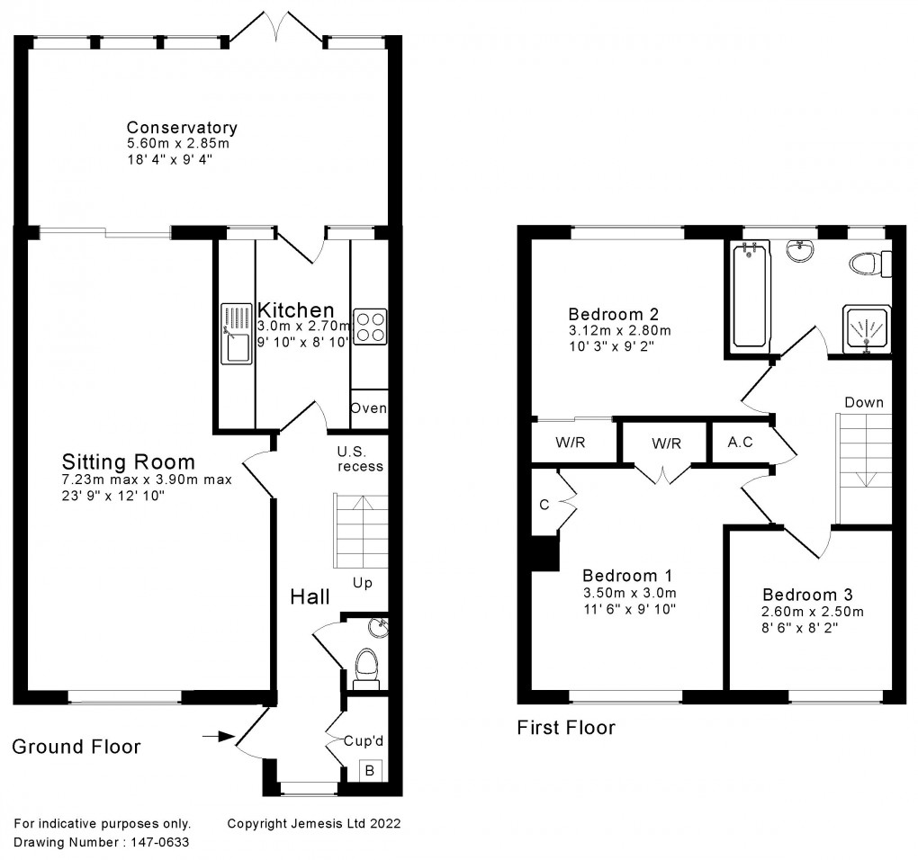 Floorplan for Wolsey Close, Wells