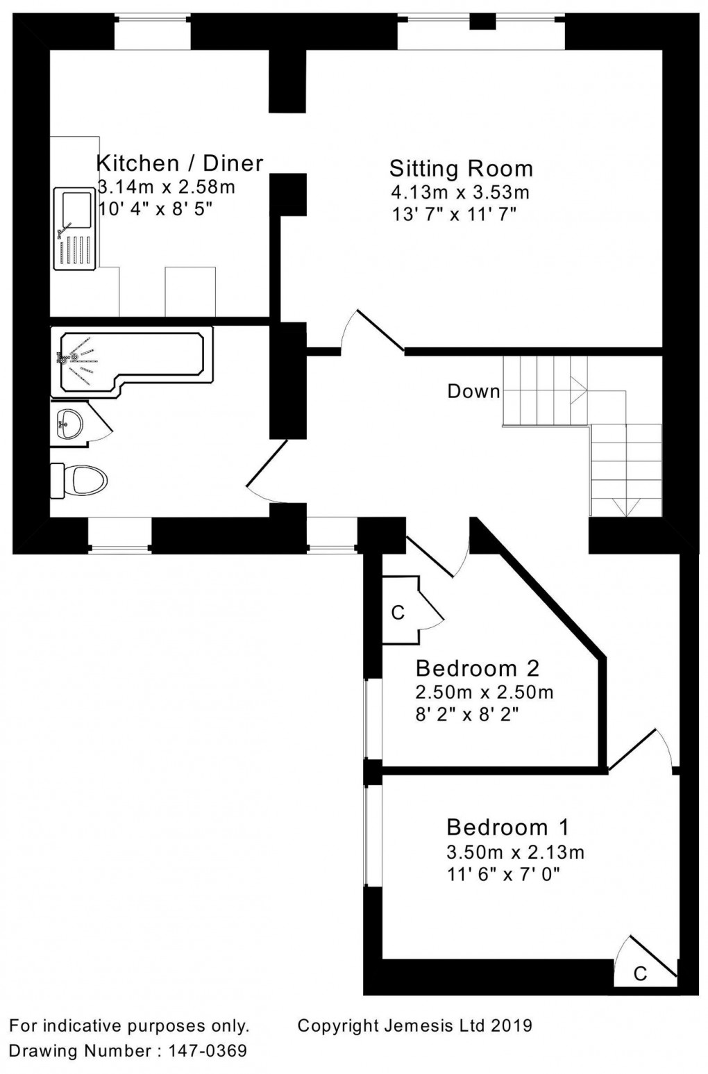 Floorplan for High Street, Wells