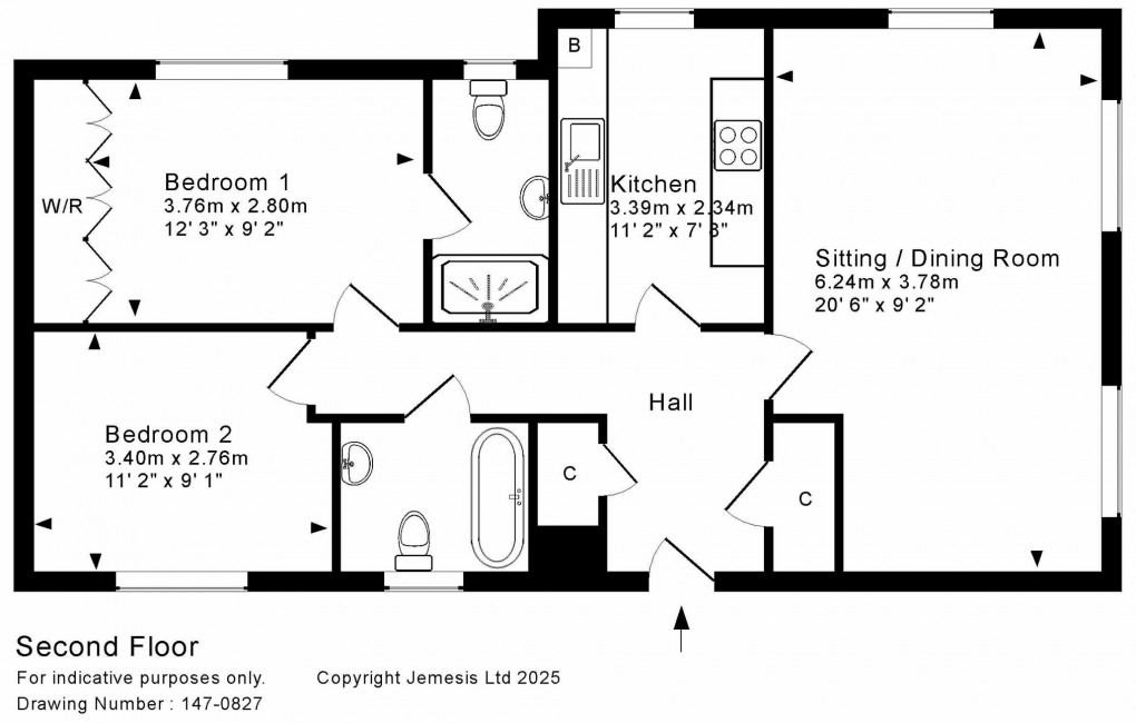 Floorplan for Sandford Gardens, Wells