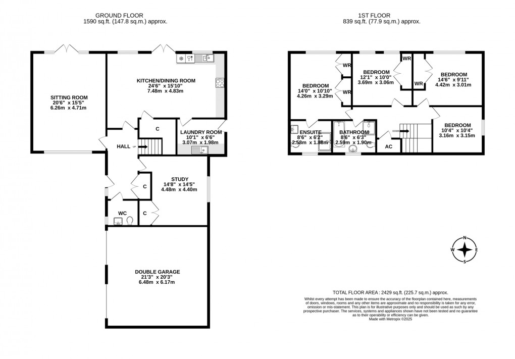 Floorplan for Pipers Farm, Ashcott