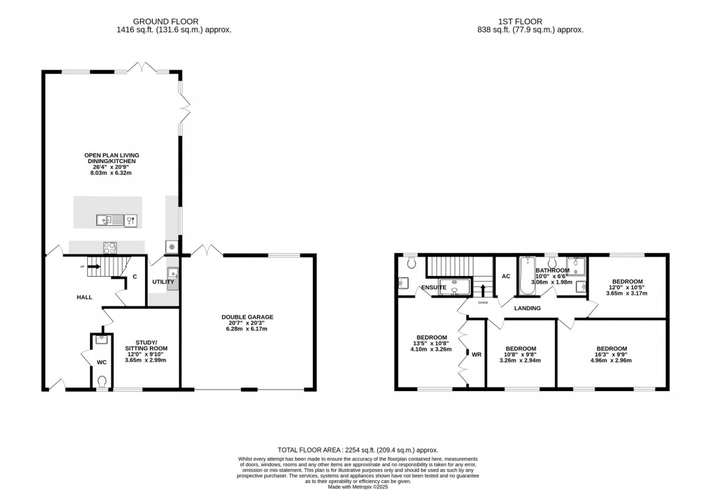 Floorplan for Piper's Farm, Ashcott