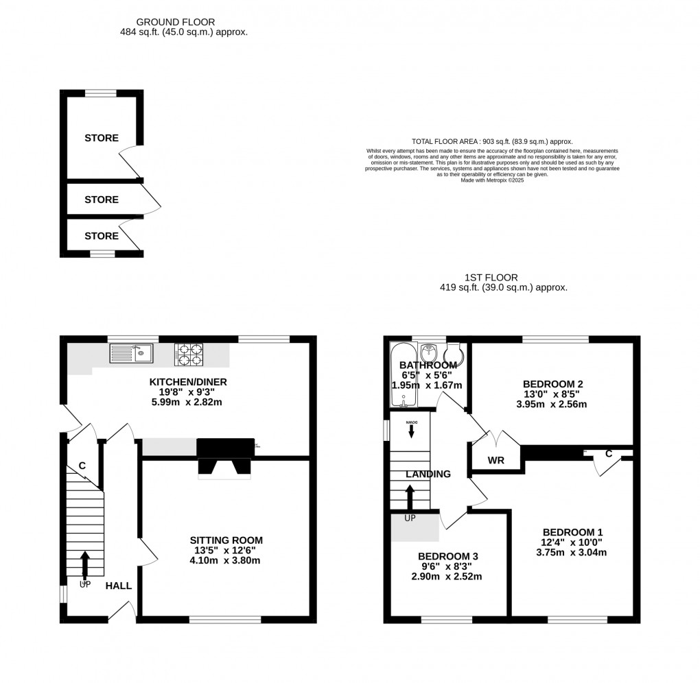 Floorplan for Moor Road, Moorlinch